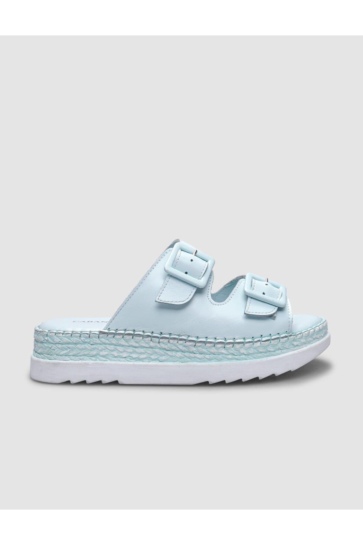 دمپایی آبی زنانه 100 ٪ جفت چرمی واقعی Cabani