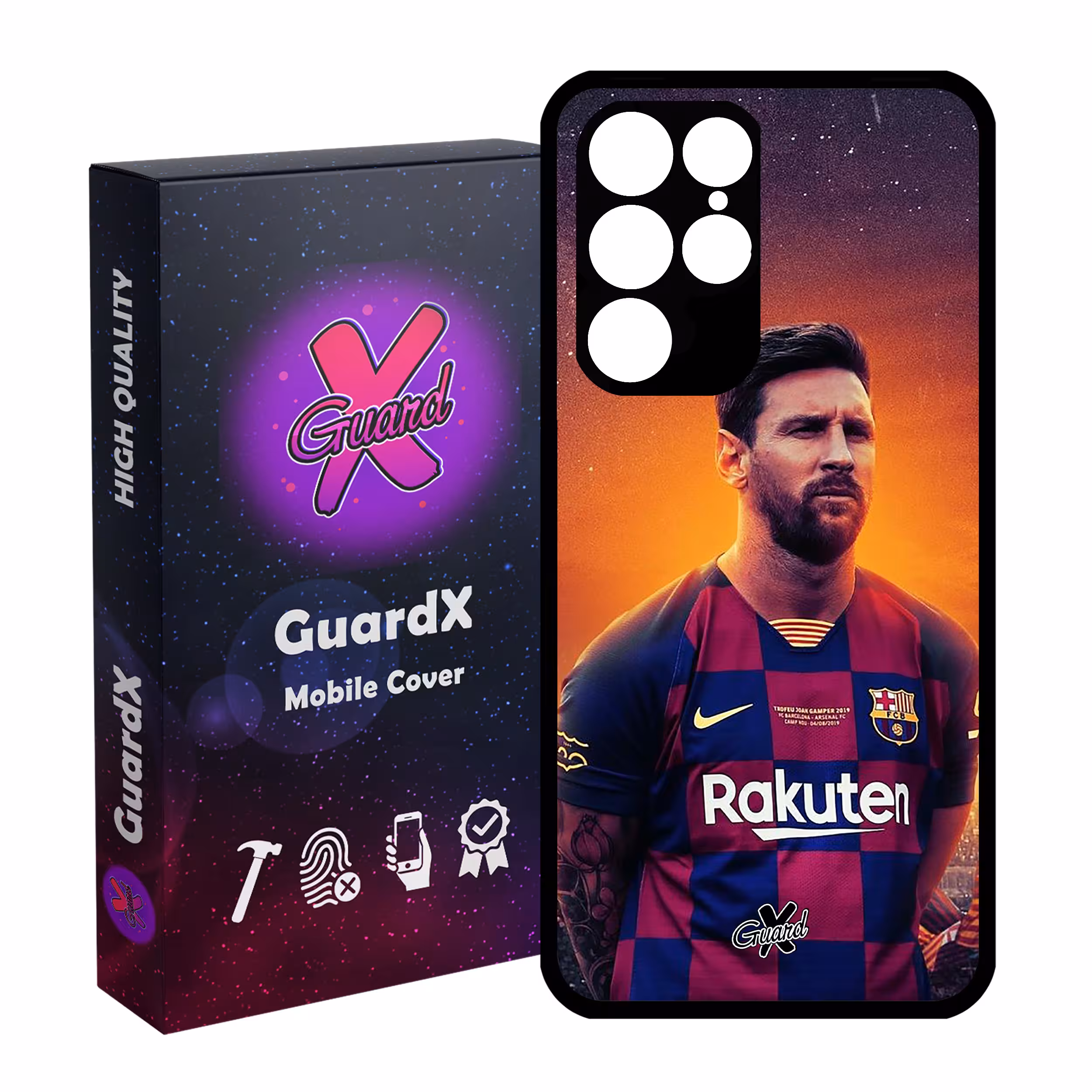 کاور گارد ایکس طرح Messi مدل Glass10123 مناسب برای گوشی موبایل سامسونگ Galaxy S22 Ultra