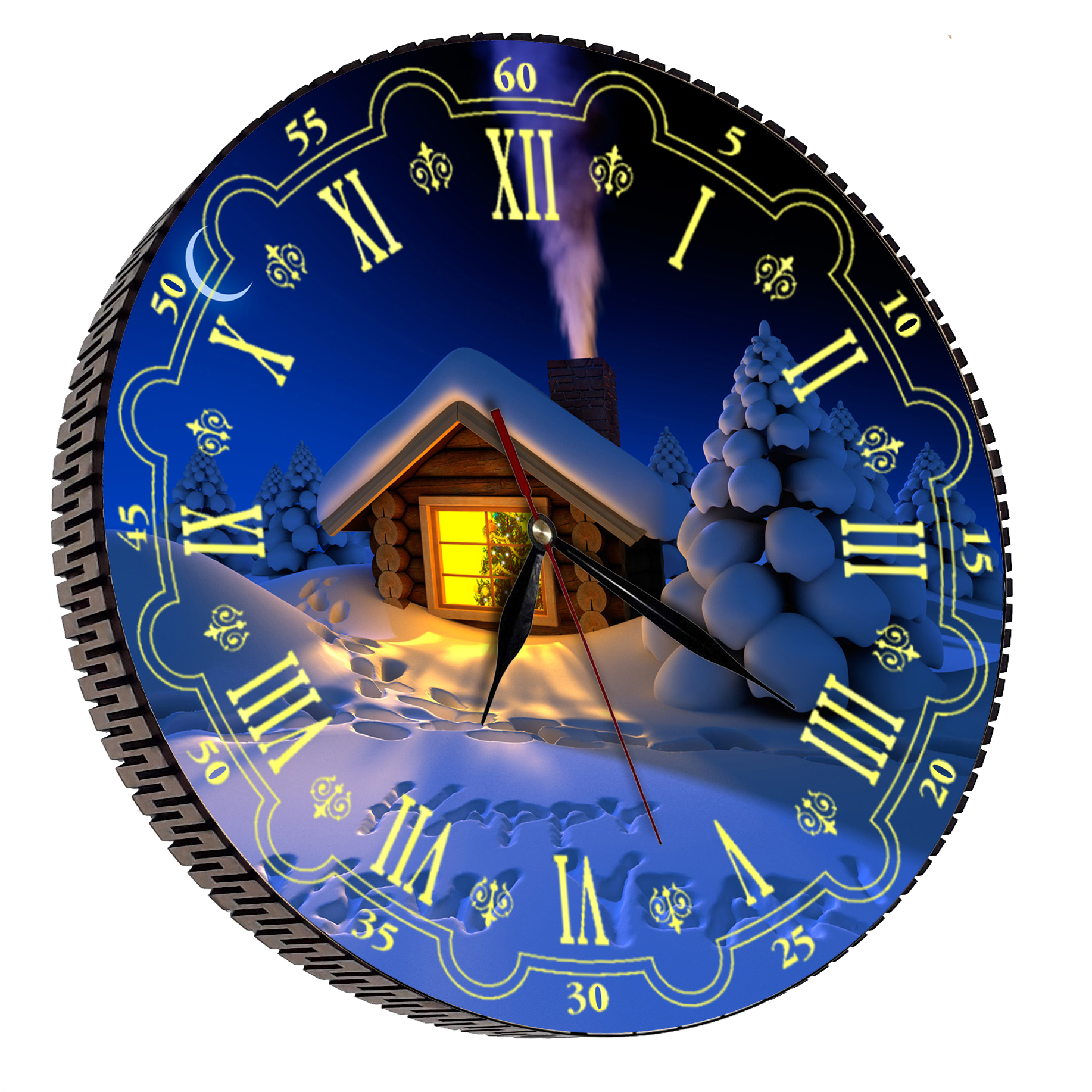 ساعت دیواری مدل کلبه برفی