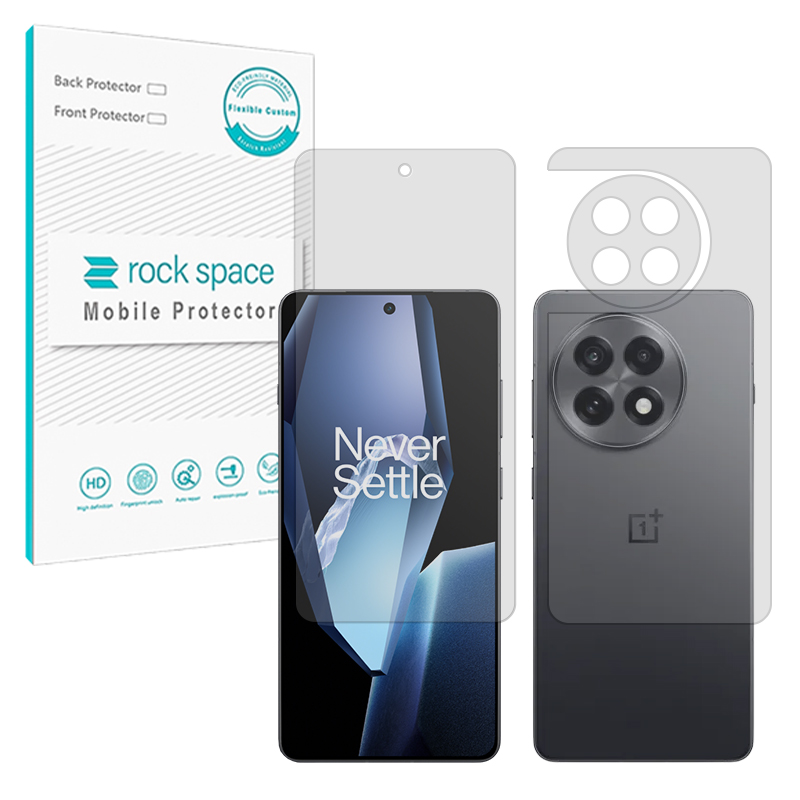 گلس محافظ صفحه نمایش و پشت گوشی وان پلاس 13R مدل نانو هیدروژل مات (گیمینگ) برند راک اسپیس کد SS