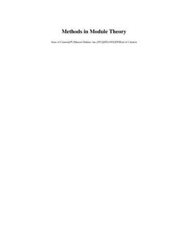 خرید و دانلود نسخه کامل کتاب Methods in module theory