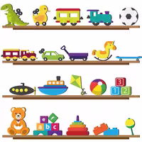 استیکر چوبی ژیوار طرح Toys