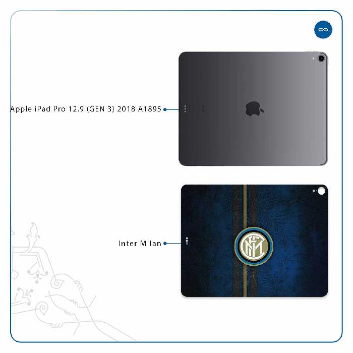 برچسب پوششی ماهوت مدل Inter-Milan مناسب برای تبلت اپل iPad Pro 12.9 (GEN 3) 2018 A1895