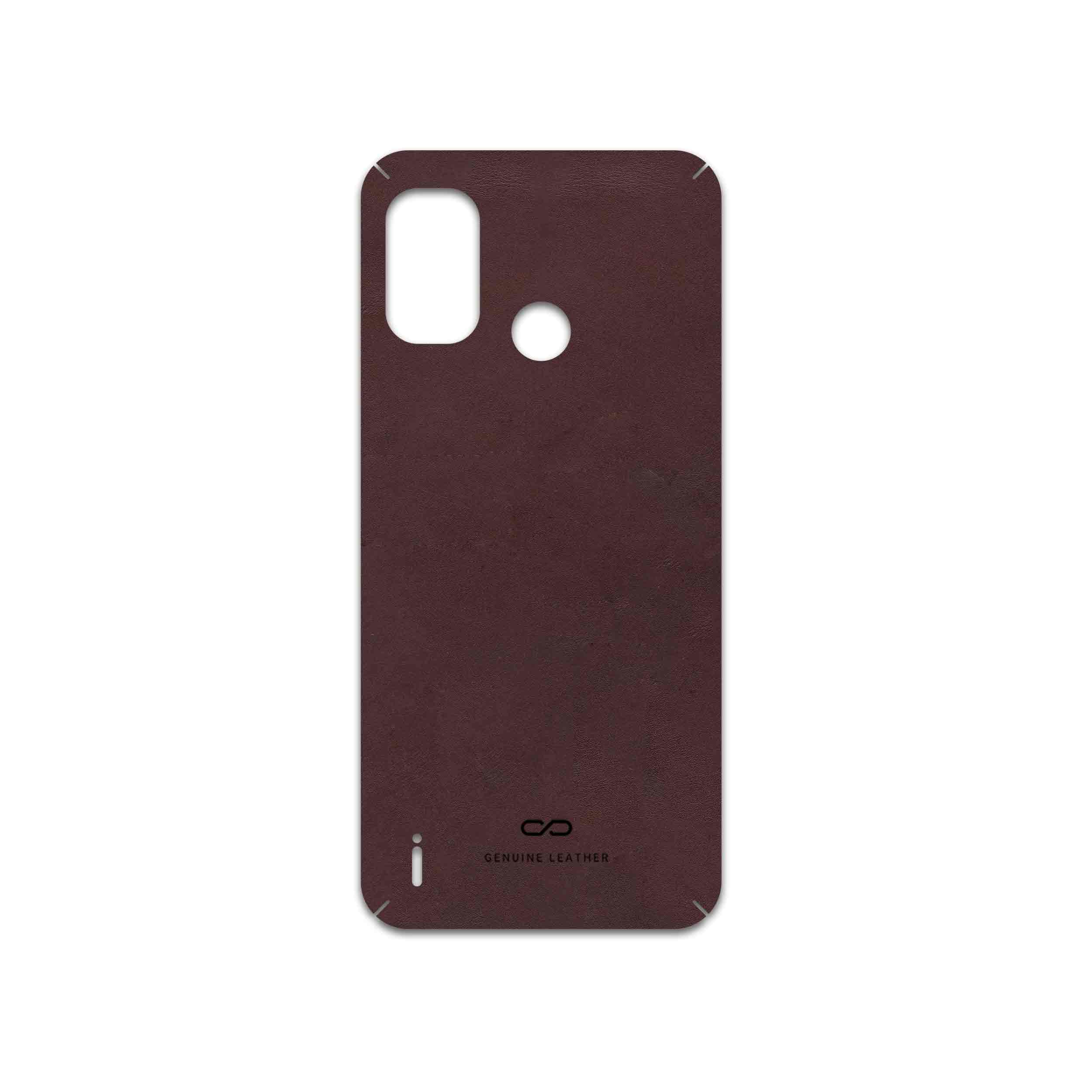 برچسب پوششی ماهوت مدل Matte-Dark-Brown-Leather مناسب برای گوشی موبایل نوکیا G11 Plus
