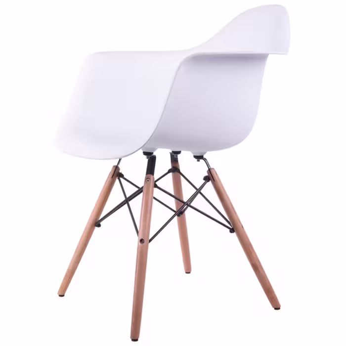 صندلی کروماتیک مدل White Armchair Wood Legs