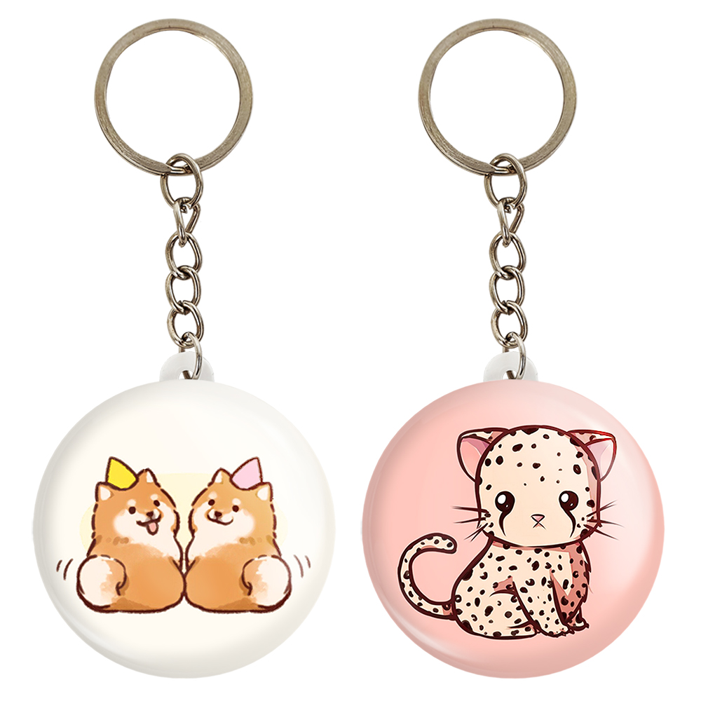 جاکلیدی خندالو مدل پلنگ و سگ حیوانات بامزه کد 2107521071 مجموعه 2 عددی