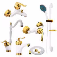 ست شیرآلات چیاکو مدل برلین پلاس کد Wh-GL مجموعه 6 عددی