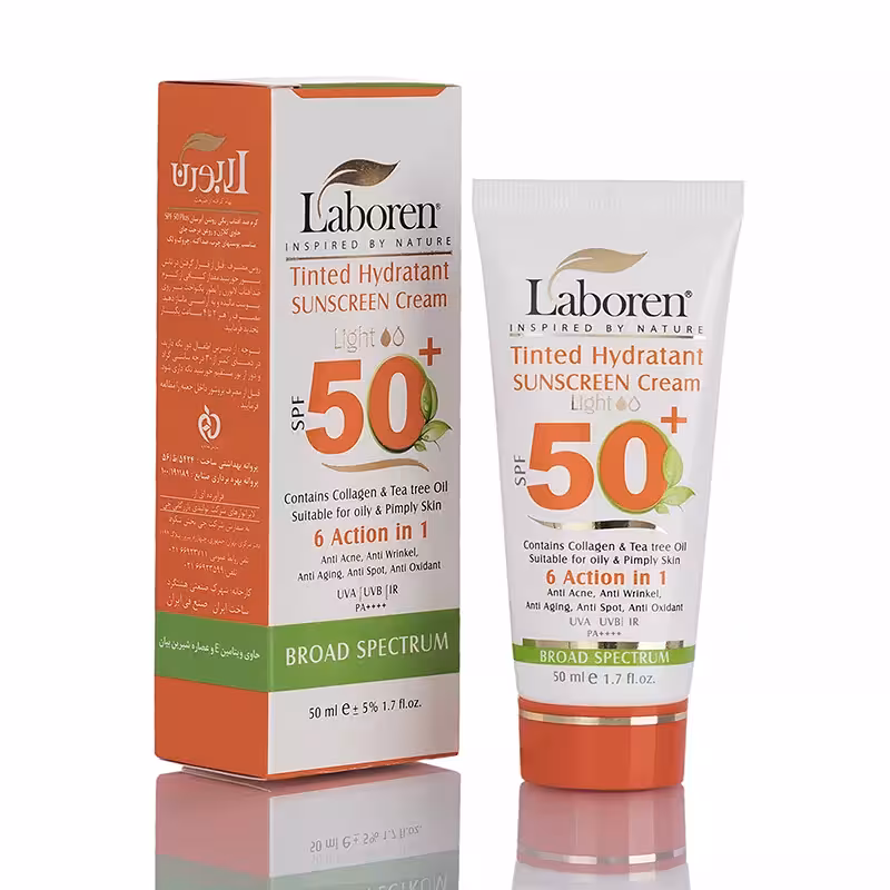 ضد آفتاب 6 کاره رنگی با  SPF50 مناسب پوست چرب رنگ لایت (روشن) لابورن