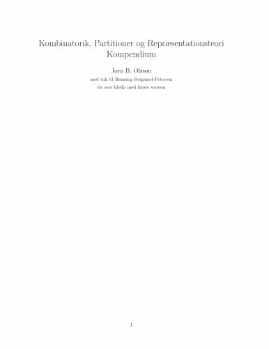 خرید و دانلود نسخه کامل کتاب Kombinatorik, Partitioner og Repræsentationsteori Kompendium