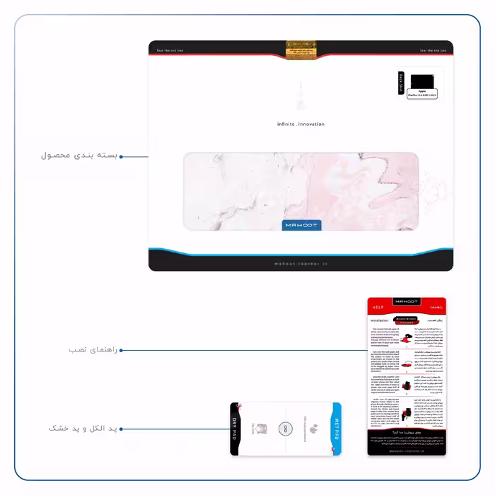 برچسب پوششی ماهوت مدل Blanco-Pink-Marble مناسب برای تبلت اپل iPad Pro 12.9 (GEN 3) 2018 A1895
