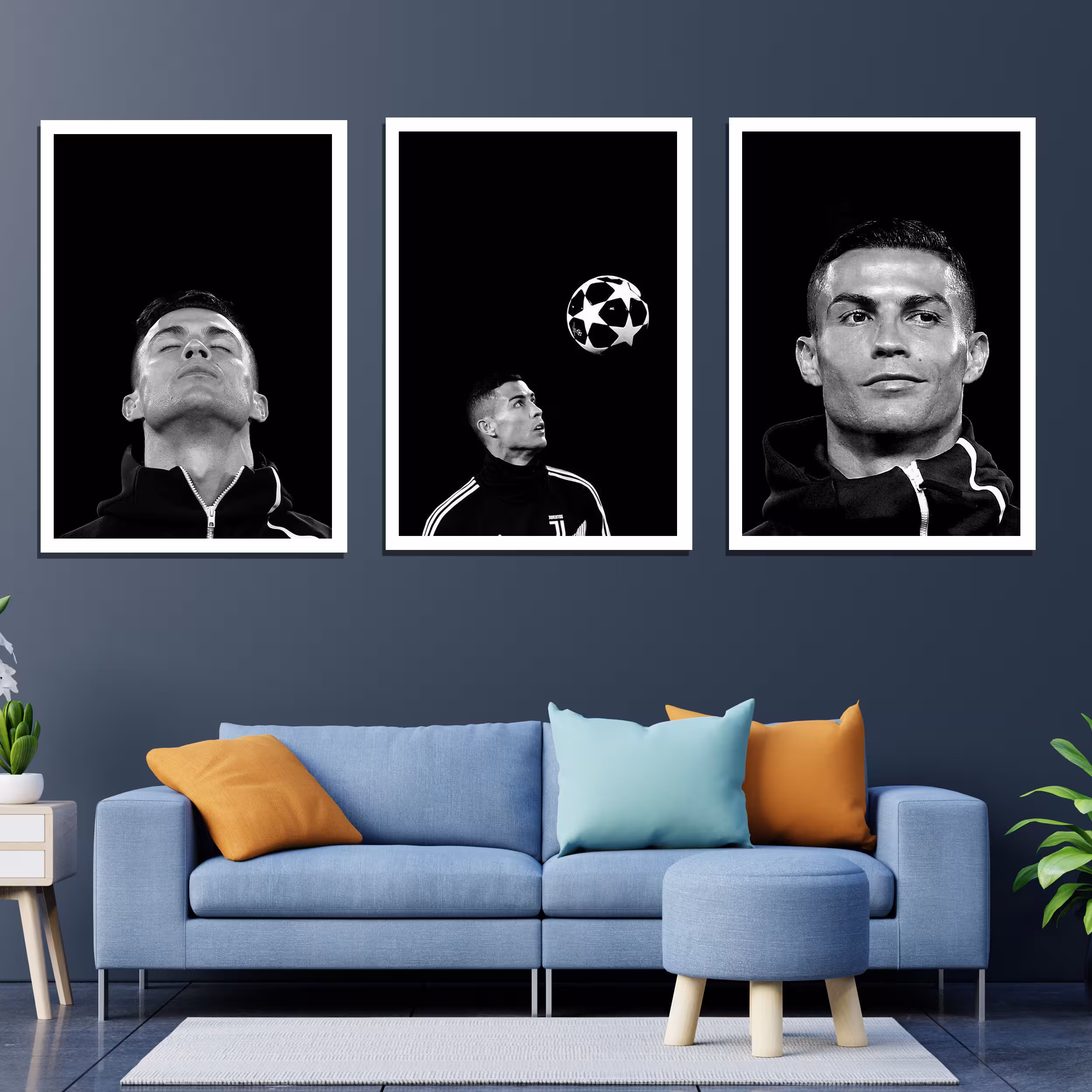 تابلو مدل فوتبال کریستیانو رونالدو CR7 کد LA3202 مجموعه 3 عددی