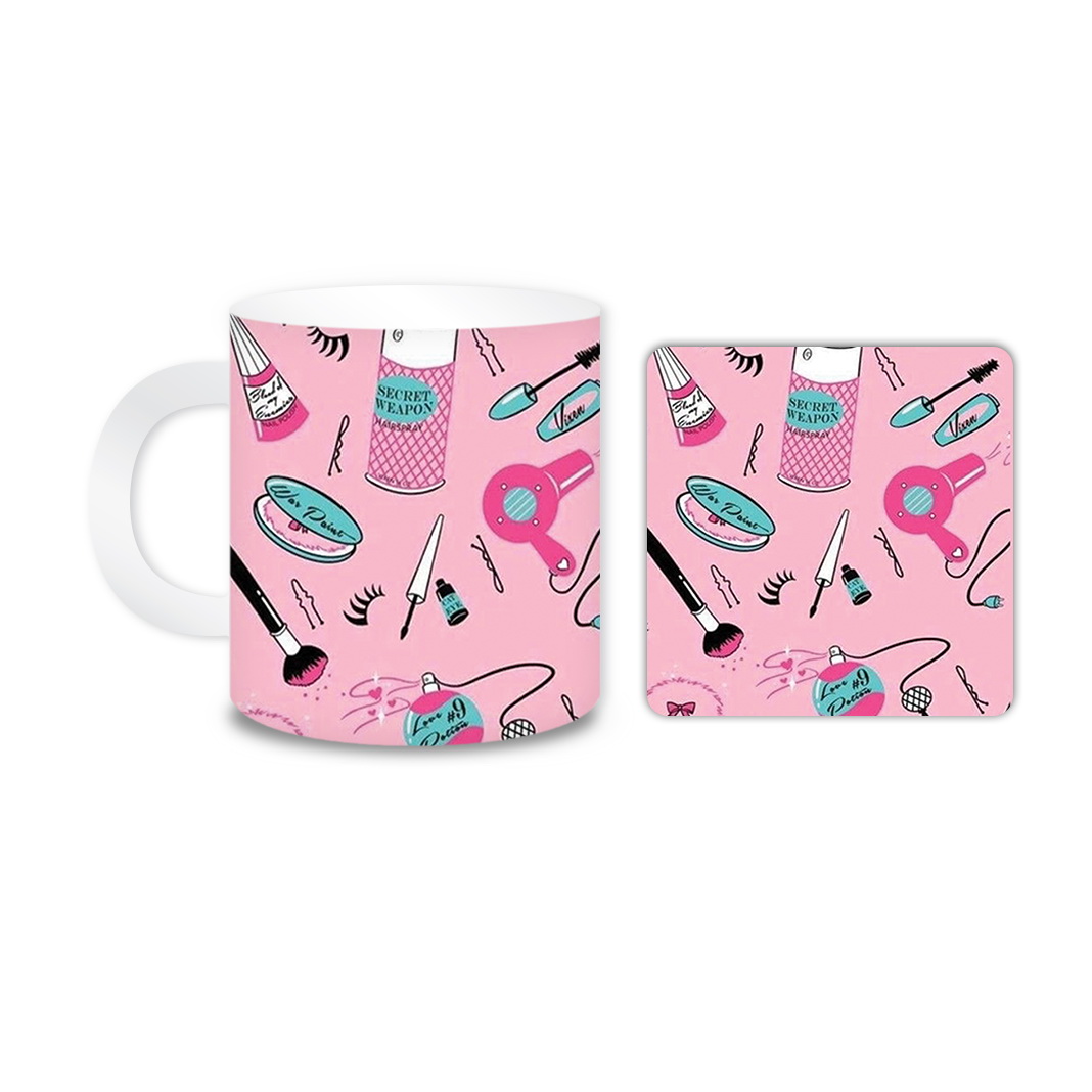 ماگ مدل لوازم آرایش کد 283 به همراه زیر لیوانی