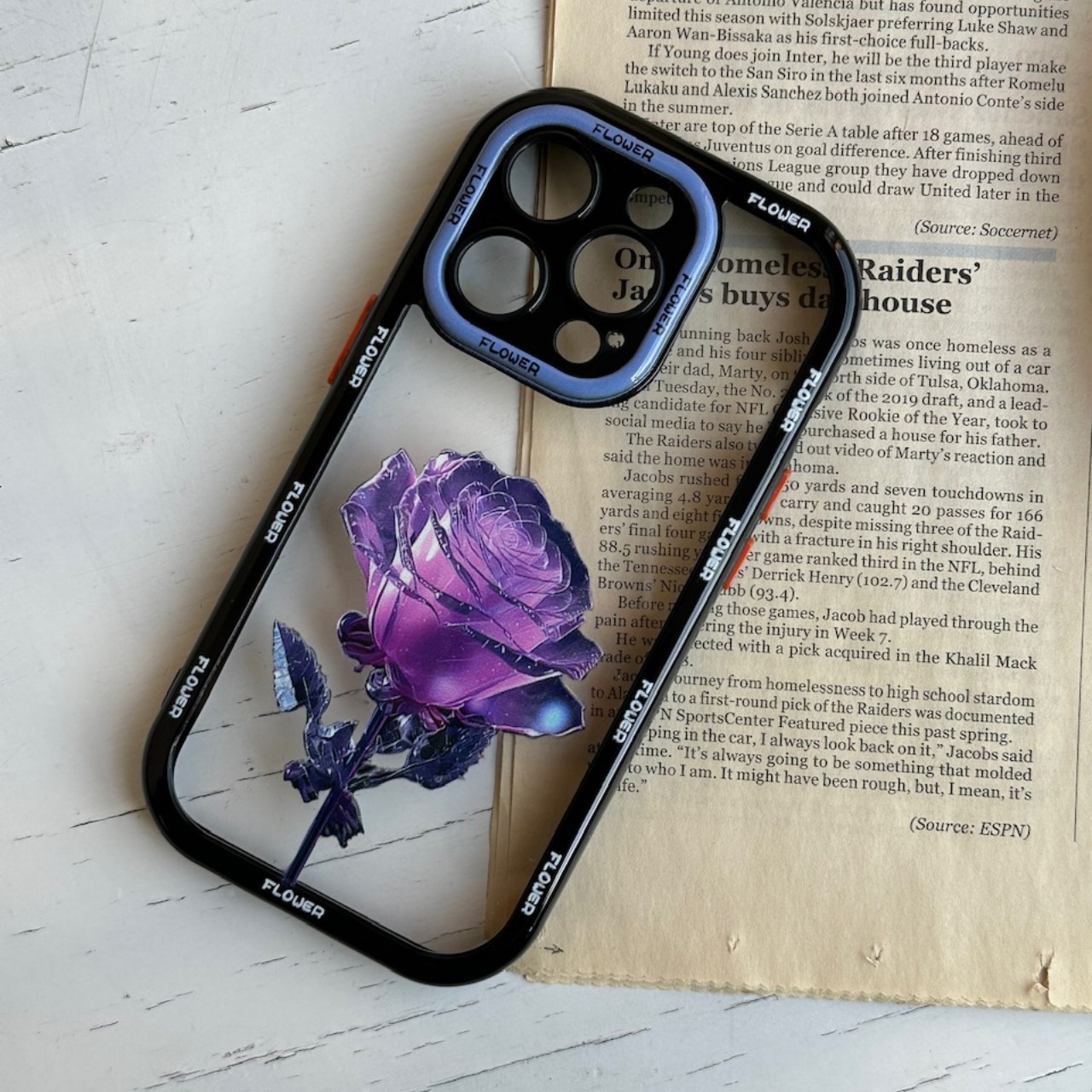 قاب گوشی آیفون مدل گل رز بنفش مناسب آیفون های سری11به بالا