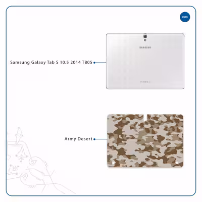 برچسب پوششی ماهوت مدل Army-Desert مناسب برای تبلت سامسونگ Galaxy Tab S 10.5 2014 T805