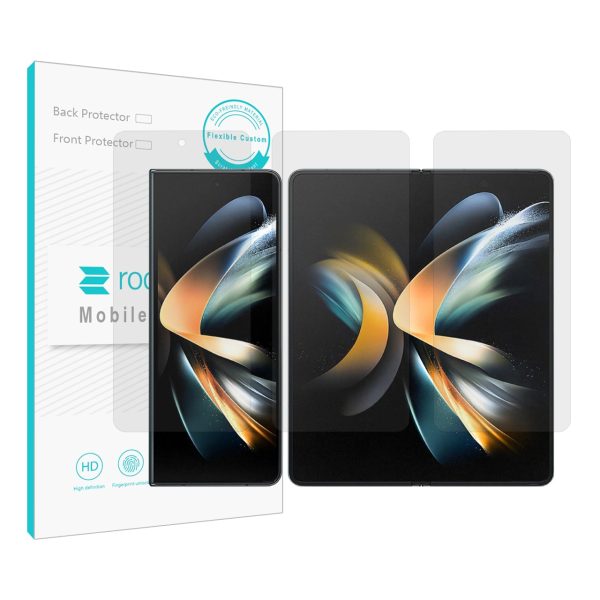 گلس سامسونگ Galaxy Z Fold4 مدل نانو هیدروژل شفاف برند راک اسپیس پک سه عددی کد SSS