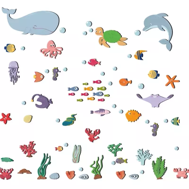 استیکر چوبی ماهی های اقیانوس