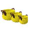 سبد قلاب بافی تریکو دسته دار  کد 17 مجموعه 3 عددی