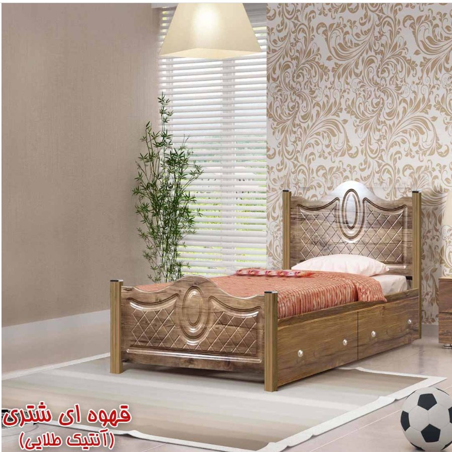 تخت خواب یک نفره مدل آرامش بدون کشو بدون تشک بدون کفی(پس کرایه)
