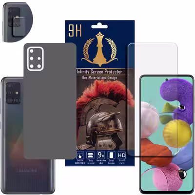 برچسب پوششی اینفینیتی مدل PRO MAX مناسب برای گوشی موبایل سامسونگ GALAXY A51 به همراه محافظ صفحه نمایش و محافظ لنز دوربین