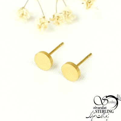 گوشواره گرد میخی استیل کد 7610