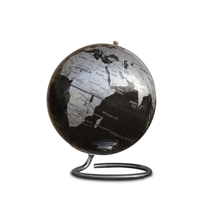 کره جغرافیایی سایز20 پایه هندسی نقره ای لاتین ایده