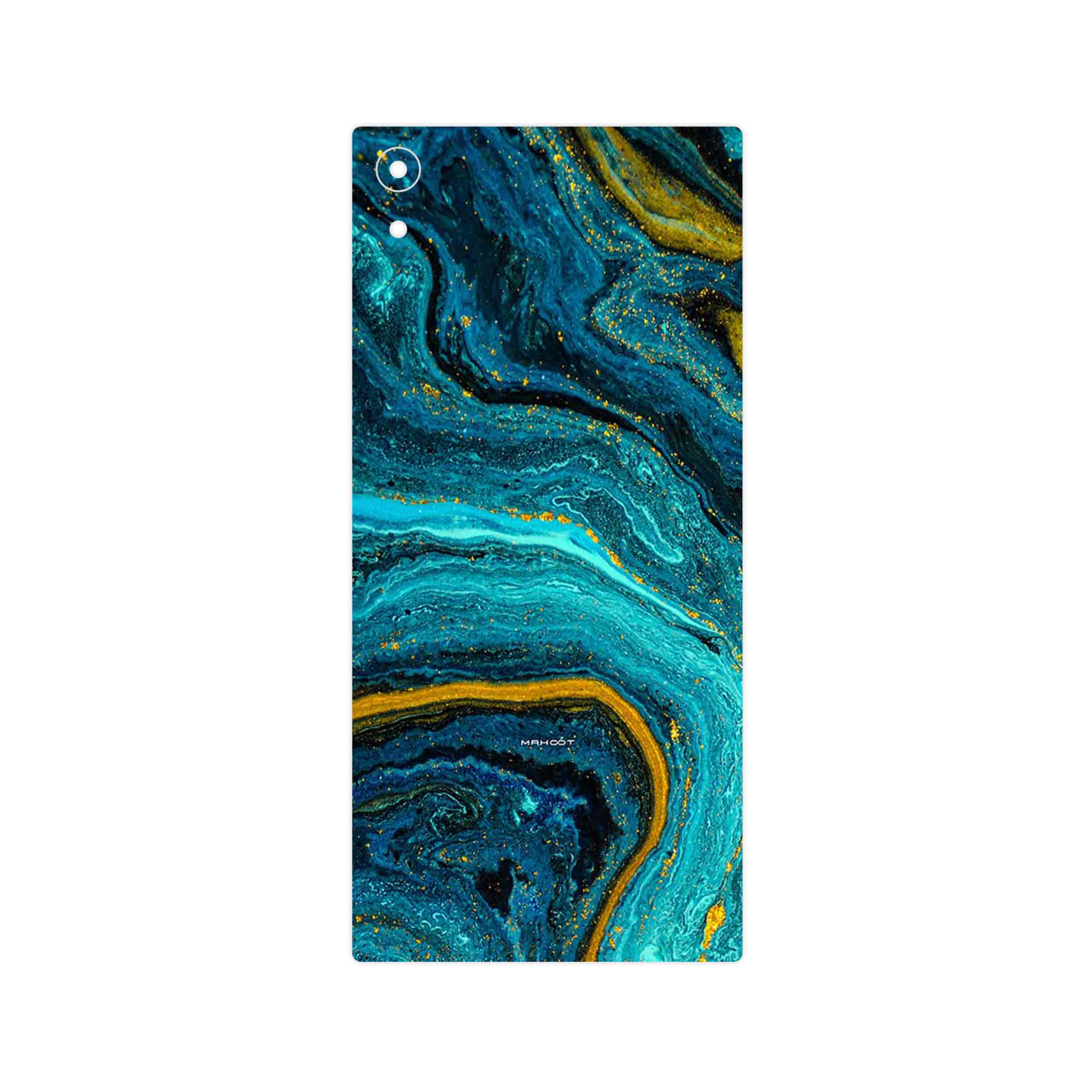 برچسب پوششی ماهوت مدل Turquoise marblewith golden streaks مناسب برای گوشی موبایل سونی Xperia XA1 Ultra