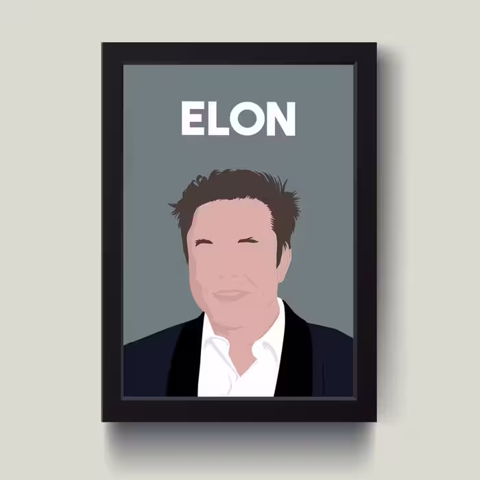 تابلو مدل مینیمال Elon musk کدm2521-b | دنیای قاب