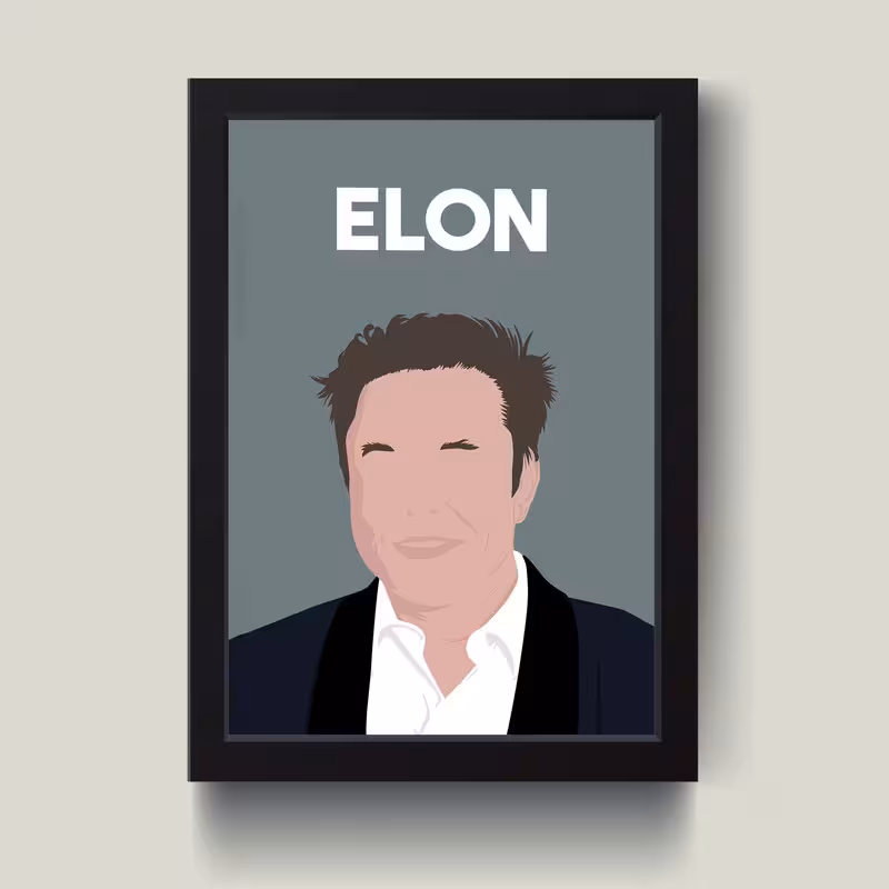 تابلو مدل مینیمال Elon musk کدm2521-b | دنیای قاب