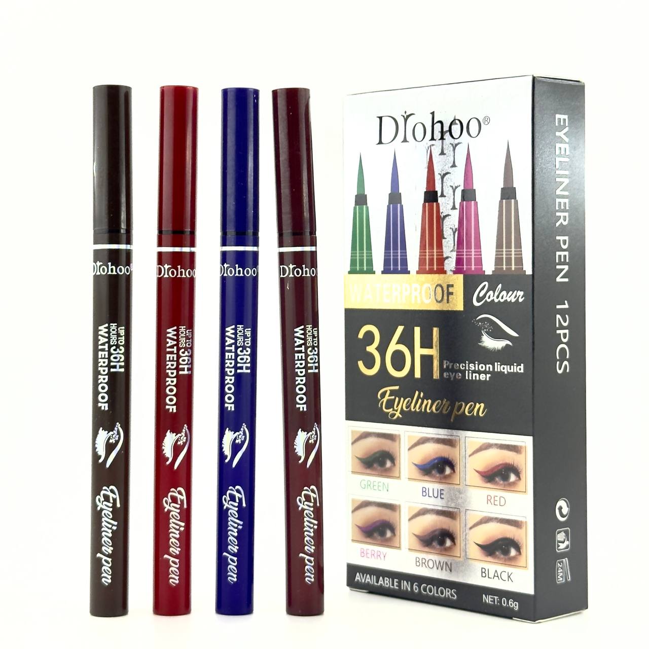 خط چشم رنگی ماژیکی قلمی 36 ساعته دورهو (4 عددی)