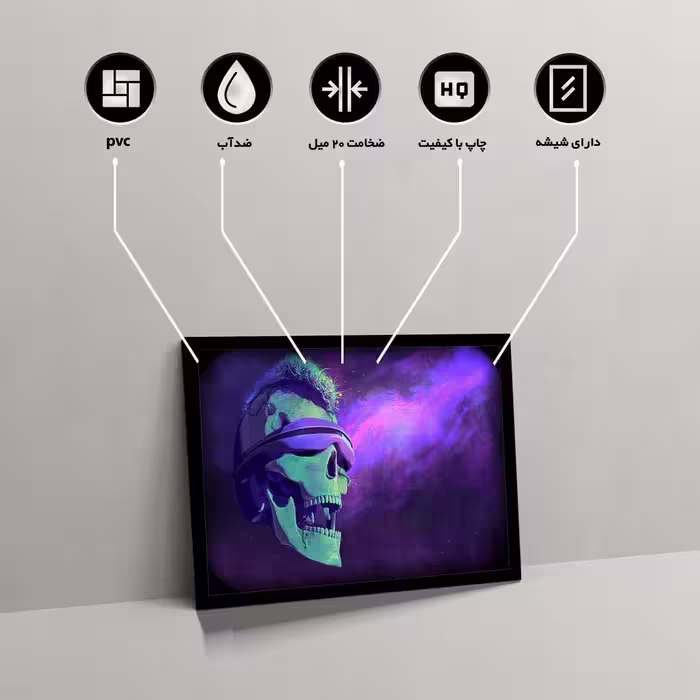 تابلو مدل blindfold skull کد F-11022