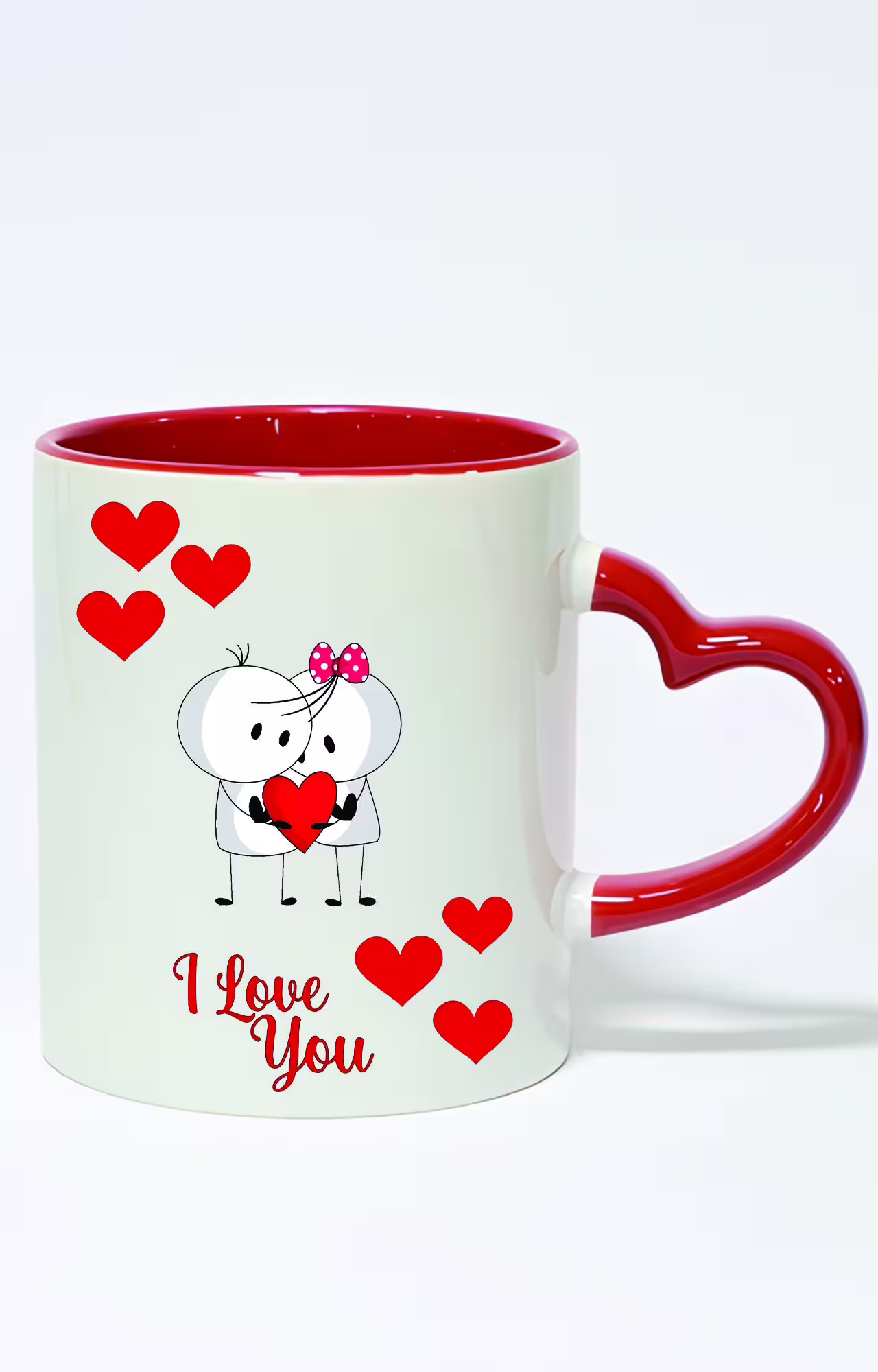 ماگ دسته قلبی رنگی طرح i love you کد 3432