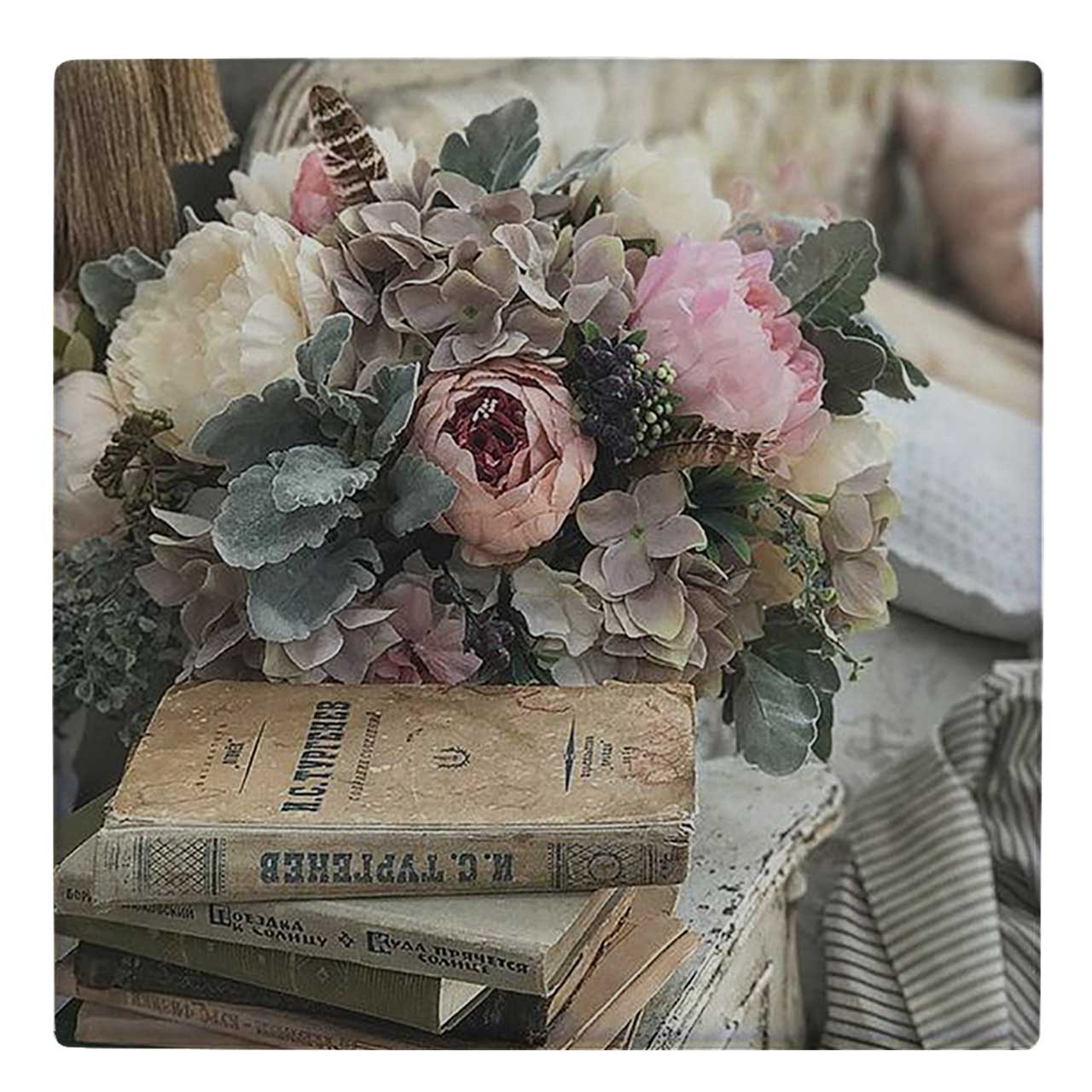  کاشی کارنیلا طرح گل و کتاب کد wk307