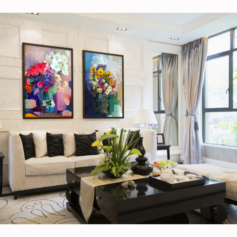 تابلو 2 تکه طرح گل مدرن کد AX14112 | دنیای قاب