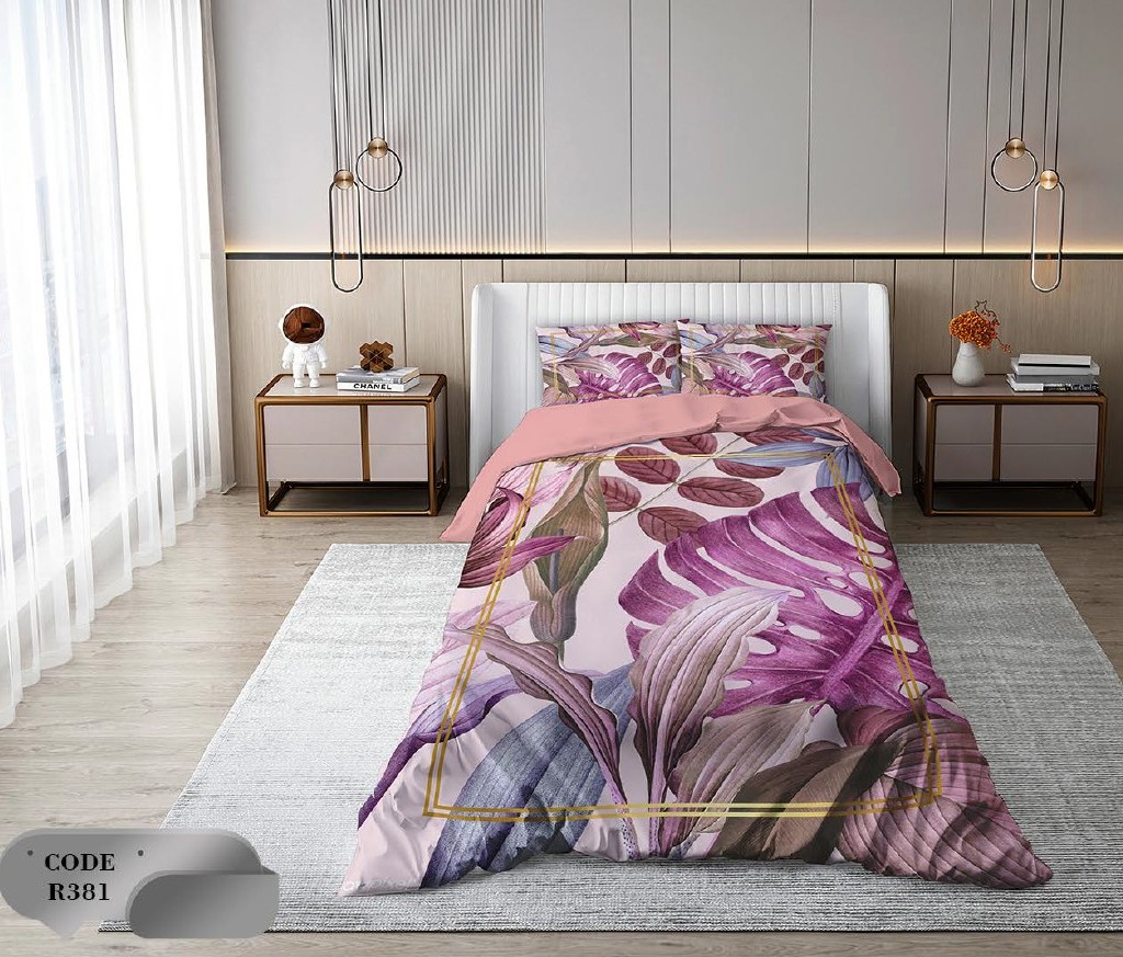 سرویس روتختی 1 نفره 4 تکه ابعاد 1.65 ×2.35 کشدار ضد حساسیت و عرق کد R381 | ست خواب و ست روتختی