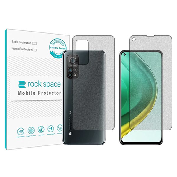 گلس صفحه نمایش و پشت گوشی شیائومی Mi 10T Pro 5G مدل نانو هیدروژل مات برند راک اسپیس کد SS