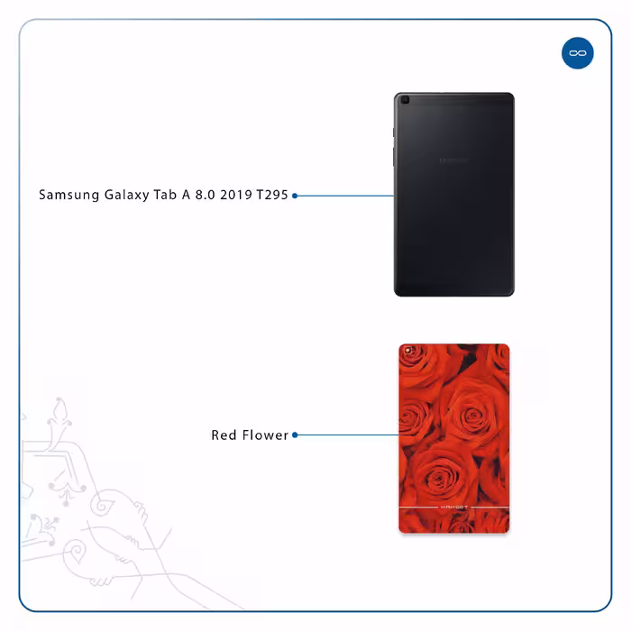 برچسب پوششی ماهوت مدل Red-Flower مناسب برای تبلت سامسونگ Galaxy Tab A 8.0 2019 T295