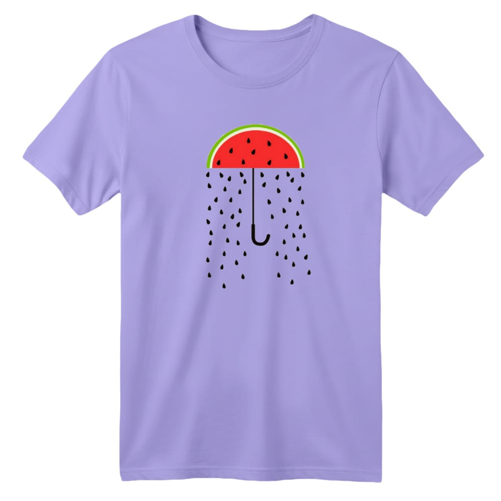 تی شرت آستین کوتاه بچگانه مدل هندوانه چتر یلدایی کد 2 رنگ یاسی