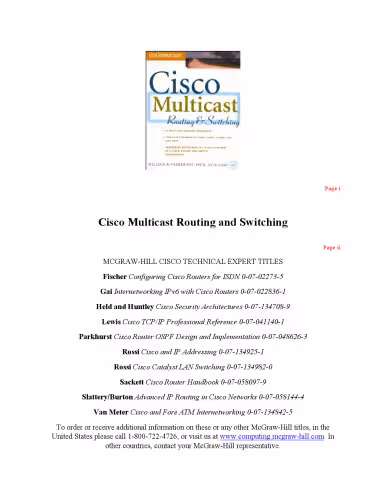 خرید و دانلود نسخه کامل کتاب Cisco Multicast Routing And Switching