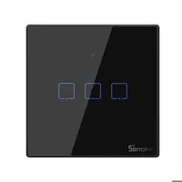 كليد لمسی مشکی سه پل سونوف با قابليت كنترل توسط ريموت RF مدل T3EU3C-TX