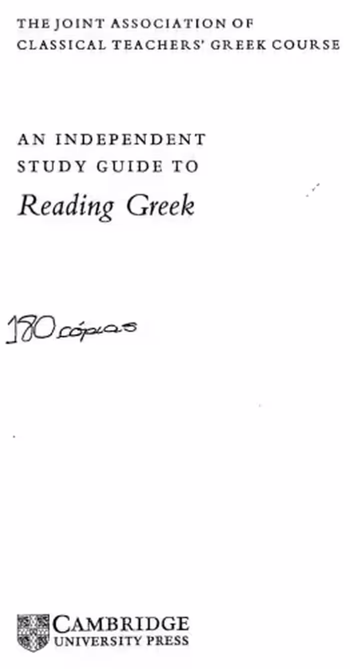 خرید و دانلود نسخه کامل کتاب An Independent Study Guide to Reading Greek