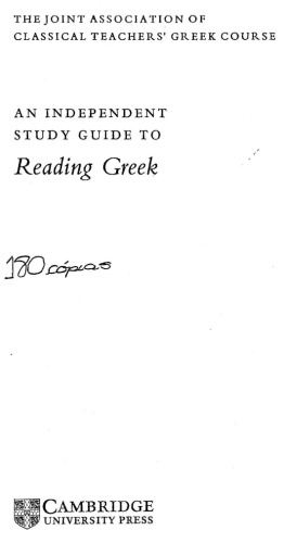 خرید و دانلود نسخه کامل کتاب An Independent Study Guide to Reading Greek