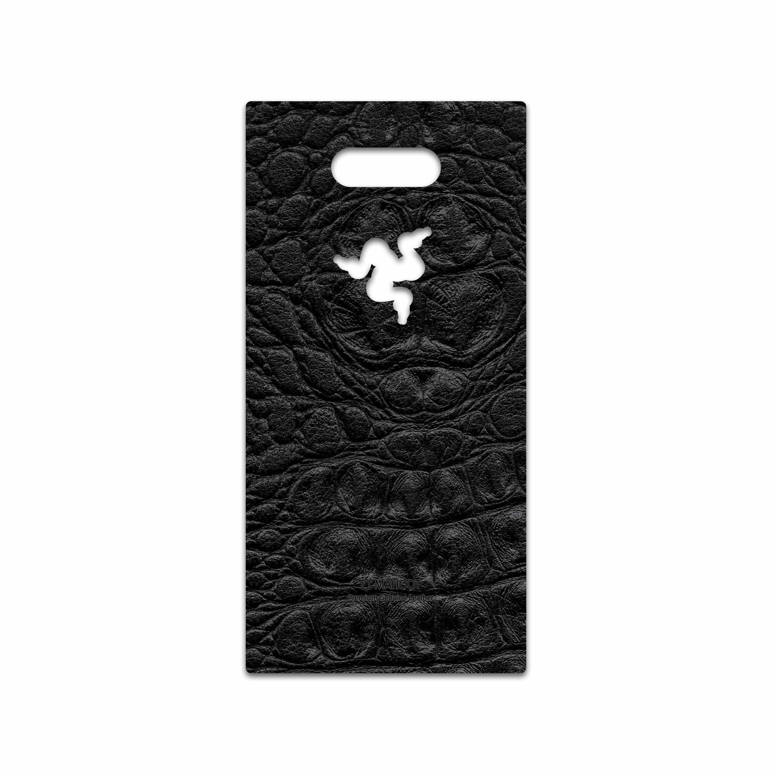 برچسب پوششی ماهوت مدل Black-Crocodile-Leather مناسب برای گوشی موبایل ریزر Phone 2