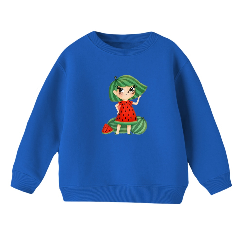 سویشرت بچگانه مدل دخترک یلدایی کد  15 رنگ آبی