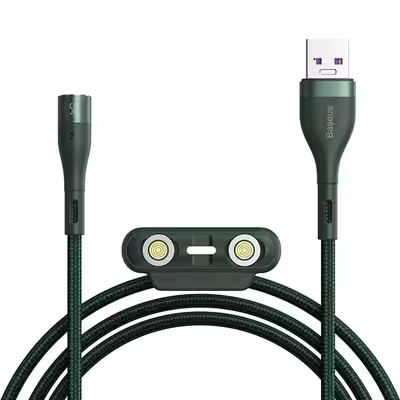 کابل تبدیل USB به USB-C/microUSB-لایتنینگ باسئوس مدل CA1T3-AG1 طول 1 متر