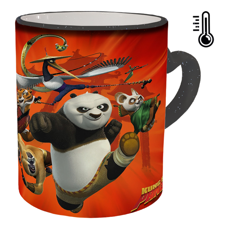 ماگ حرارتی مدل دسته قلبی اکلیلی طرح پاندا کنگ فو کار کد 9