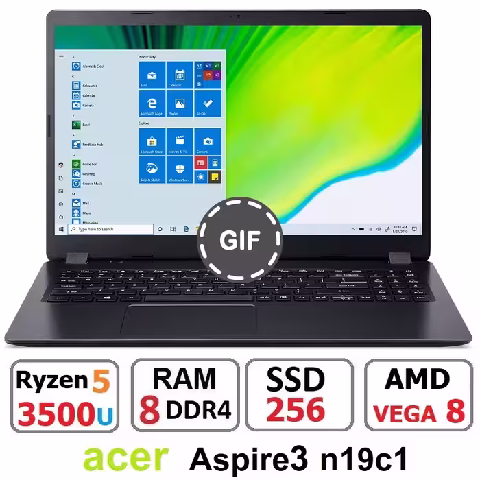 لپ تاپ acer aspire 3 n19c1 Ryzen 5 3500u رم8