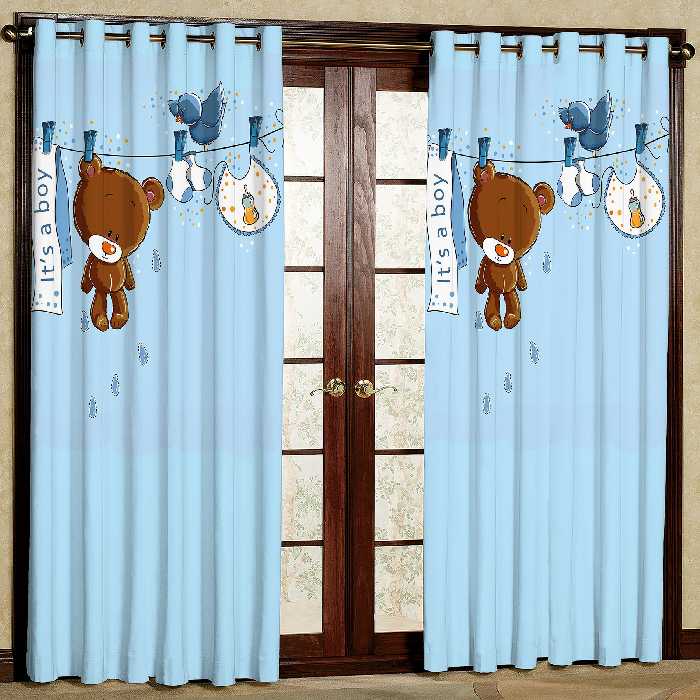 پرده مدل خرس هازان پانچی کد 1025 سایز 140x200 سانتی متر