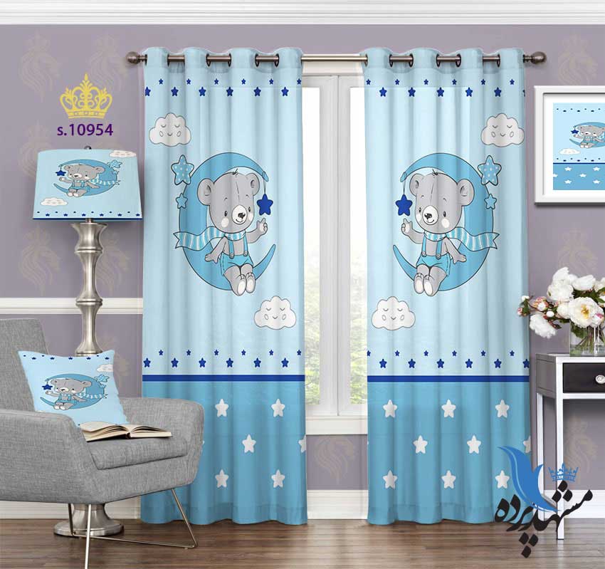 پرده پانچ کودکانه خرس فضانورد S10954