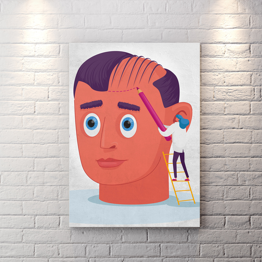 تابلو دکوراتیو برای کلینیک کاشت مو BAs-8553