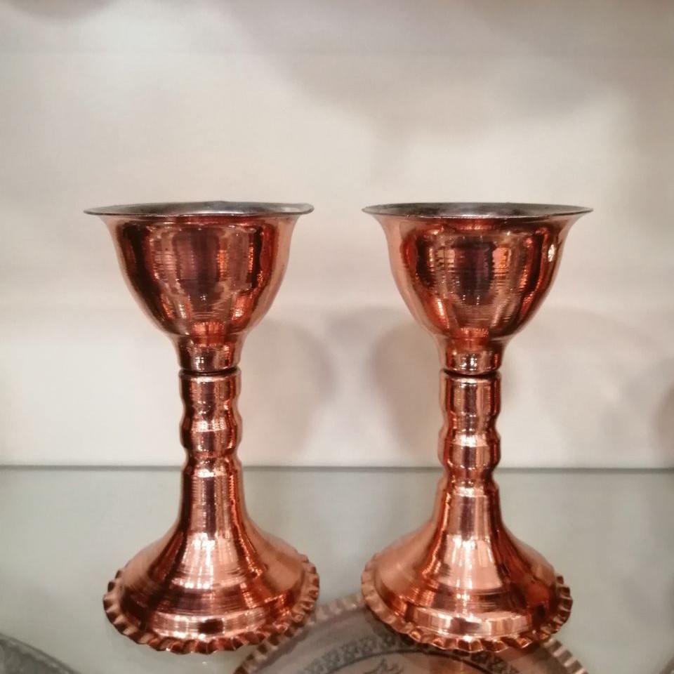 جا شمعی مسی پایه بلند